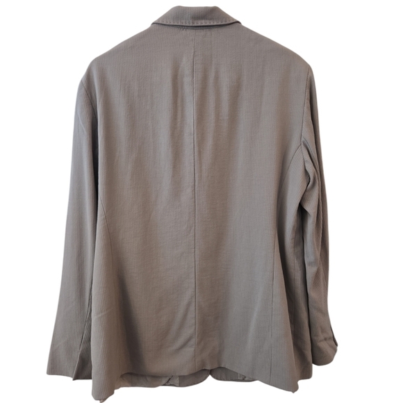 LAFAYETTE 148 RIBBED 1 BUTTON BLAZER. SIZE 14. GREY. - Picture 2 of 11